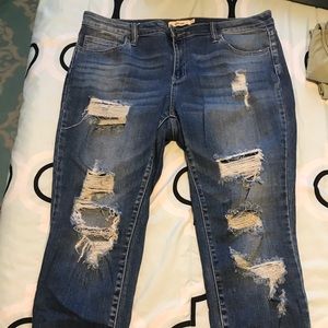 Distressed jeans